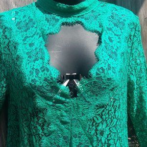 Rare Free People Hunter Green Mini Dress